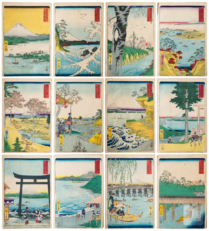 Utagawa Hiroshige (1797-1858) | The complete set of Thirty-six Views of Mount Fuji (Fuji sanjurokkei) | Edo period, 19th century